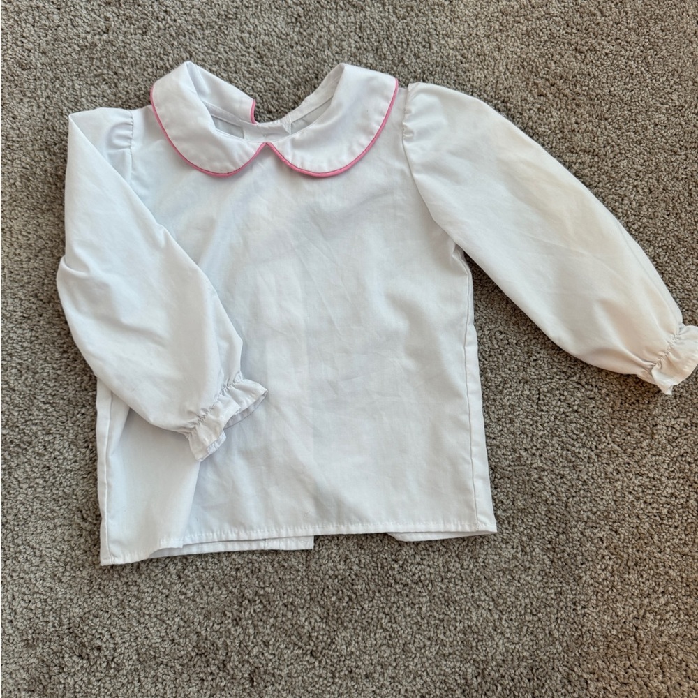 TBBC Peter Pan pink lined collared shirt 3T